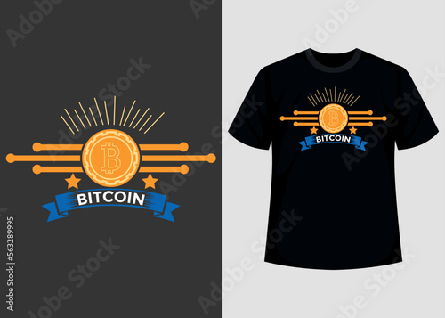 Bitcoin Crypto Printable T shirt Design Graphic Vector Template