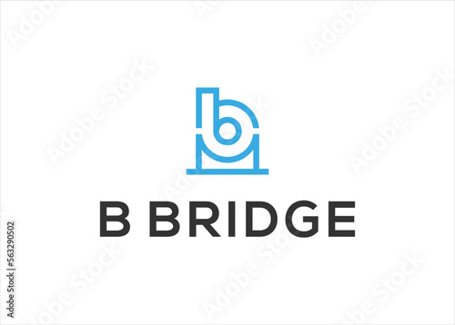 initial Letter B With Bridge Street Logo Design