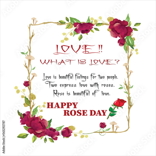 Happy couple in love on romantic date. Cute smiling boy giving rose flower t girl. Young man and woman met through online dating application or website. Flat cartoon vector illustration.Happy Rose Day