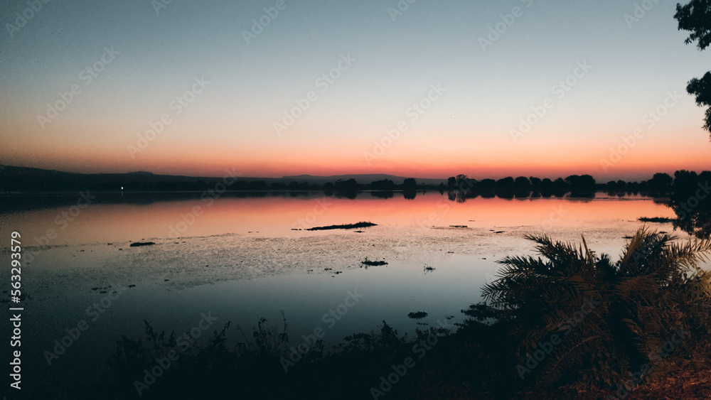 sunset on the river