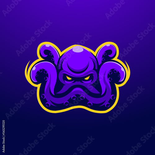 Kraken esport logo design vector with modern illustration concept style for team sports and gaming