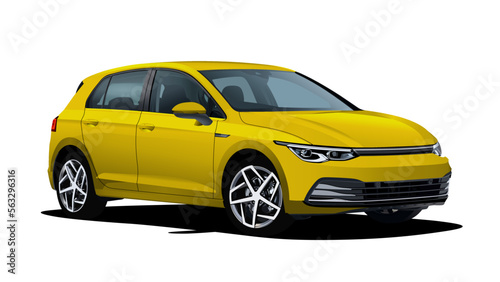 realistic vector yellow car © Jalil