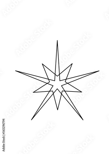 zeichnung eines doppelsterns mit fünf strahlen