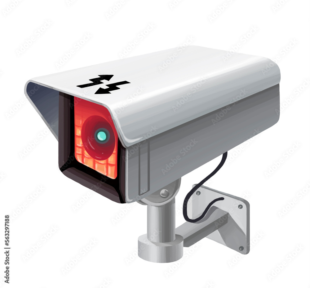 Security camera icon in cartoon style. Security camera icon in cartoon style.