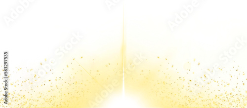 golden glowing light isolated on transparent background photo