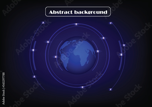Abstract technology world global network business connection blue background.