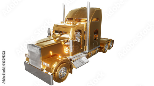 3D render of the gold Kenworth 900W photo