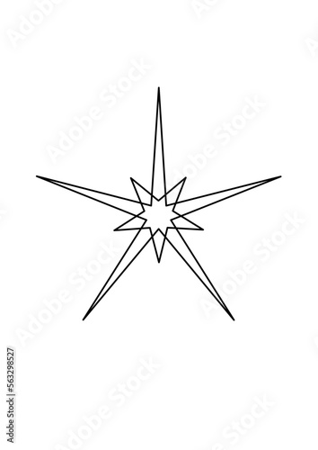 zeichnung eines doppelsterns mit fünf strahlen