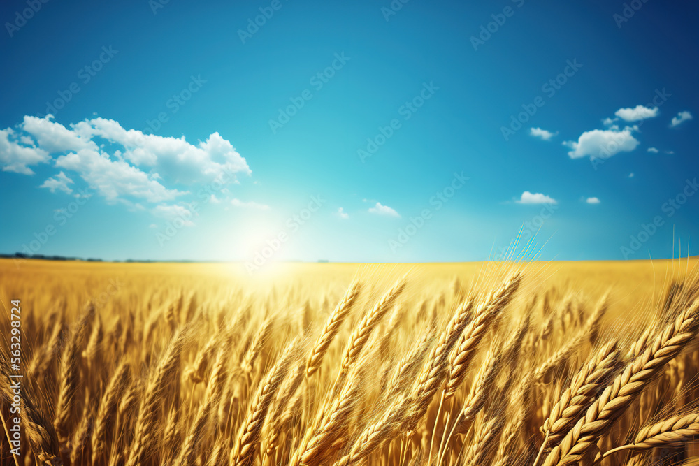 Wheat field background - Generative AI