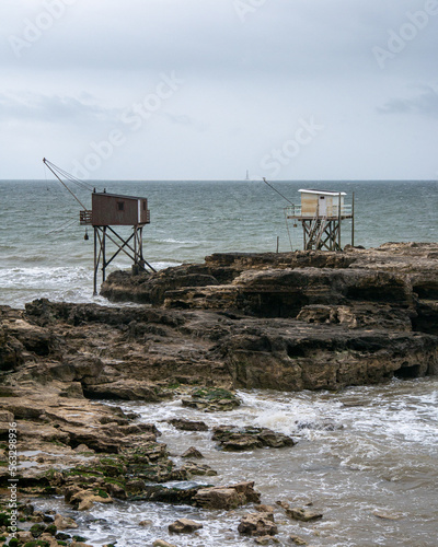 Cabanes à carrelets à Saint-Palais-sur-Mer en Charente-Maritime 