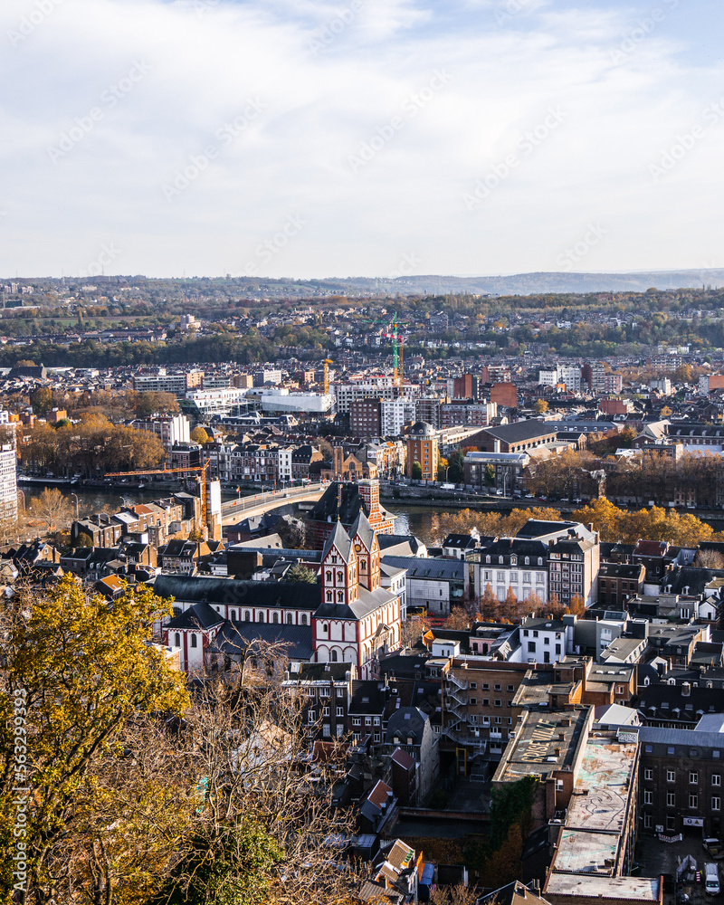 Vue panoramique de Liège depuis le sommet de l'Escalier de la Montagne de Bueren