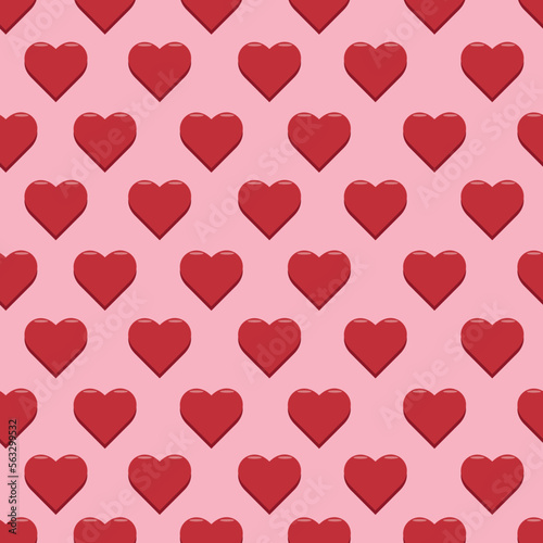 Holiday Valentine s Day. Seamless pattern with red hearts on a pink background.