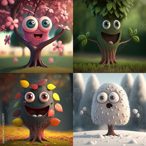 Cute Cartoon Tree Reprerese...