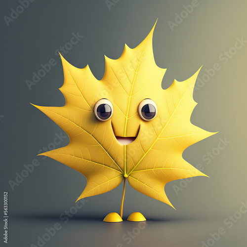 Cute Cartoon Yellow Fall Le...
