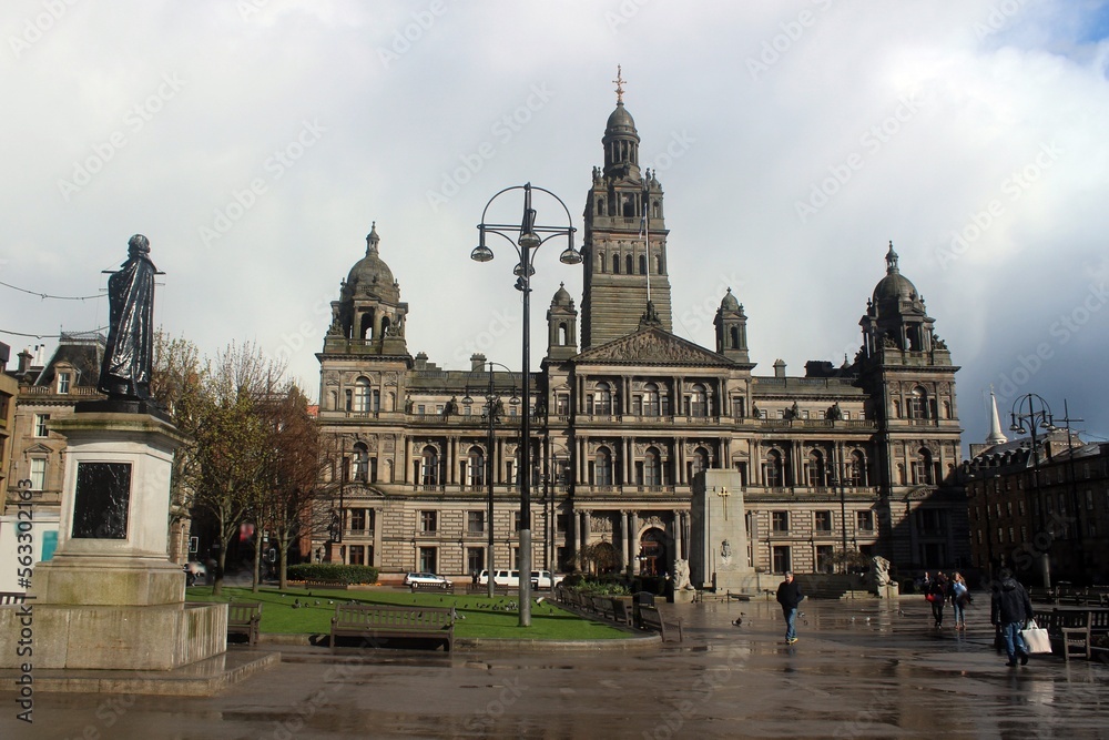 George Square and City Chambers, Glasgow.