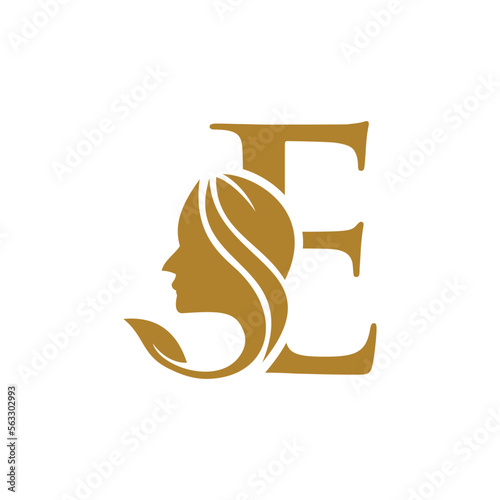 Initial E face beauty logo design templates