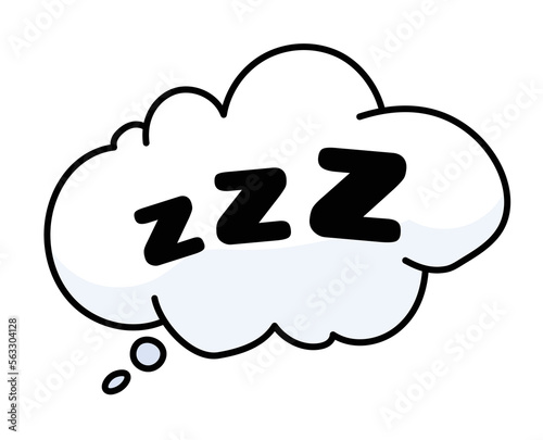 Speech bubble with ZZZ. Sleep flat icon