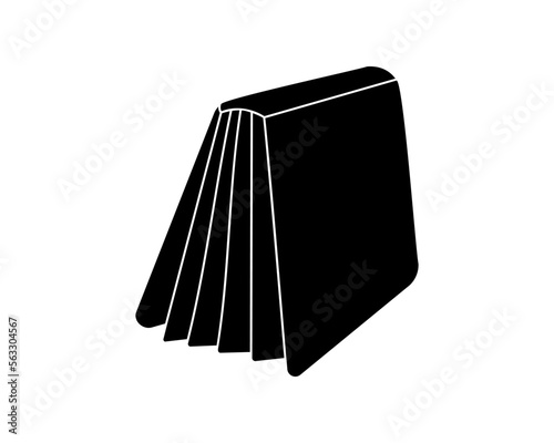 Book silhouette. Education symbol. Book silhouette. Library, books shop icon. Vector illustration