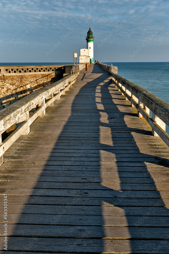 wooden pier at Le Treport beach, Normandy, France