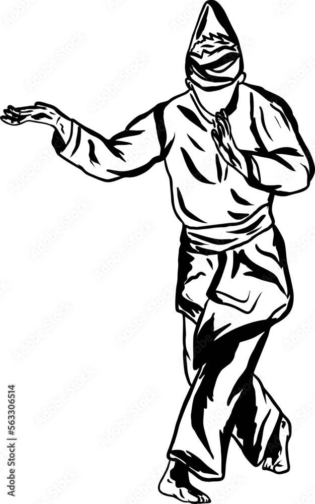 illustration silhouette artline pencak silat illustration silhouette artline pencak silat