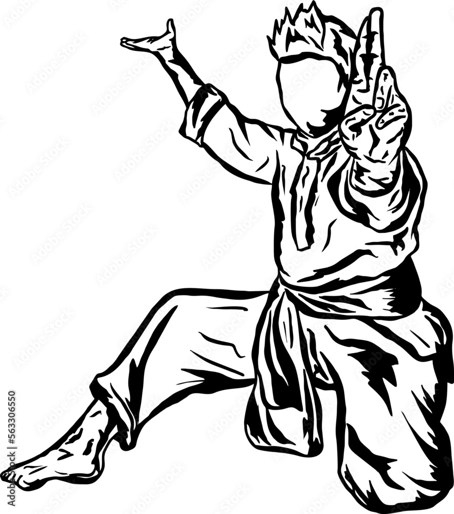 illustration silhouette artline pencak silat illustration silhouette artline pencak silat