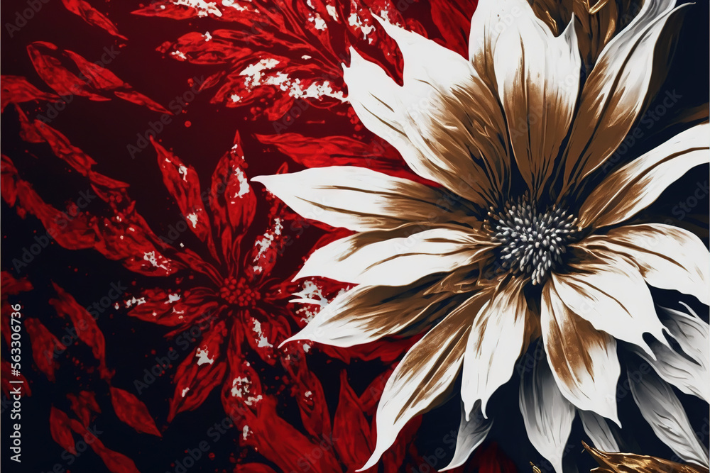 Flowers Red white gold series - flower picture - amazing, beautiful