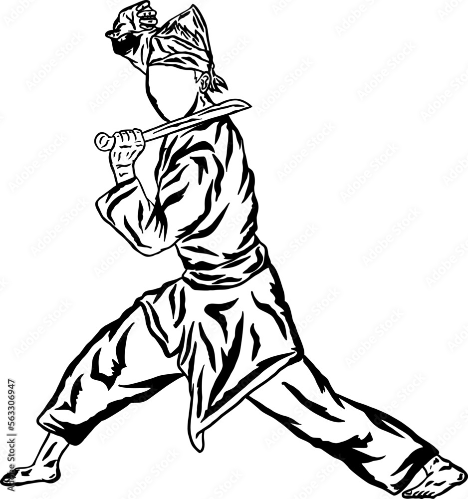 pencak silat vector illustration character 