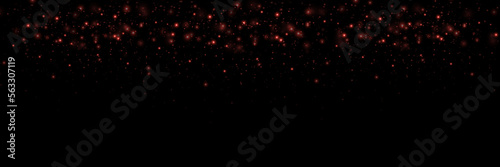 Red glow effect, glare, explosion, glitter, sun glare, sparks and stars on a black background