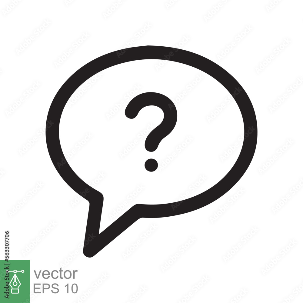 Question mark in bubble icon. Simple flat style. Faq, Ask, query, circle speech bubble, support concept. Vector illustration design isolated on white background. EPS 10. Question mark in bubble icon. Simple flat style. Faq, Ask, query, circle speech bubble, support concept. Vector illustration design isolated on white background. EPS 10.