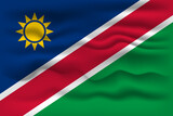 Waving flag of the country Namibia. Vector illustration.