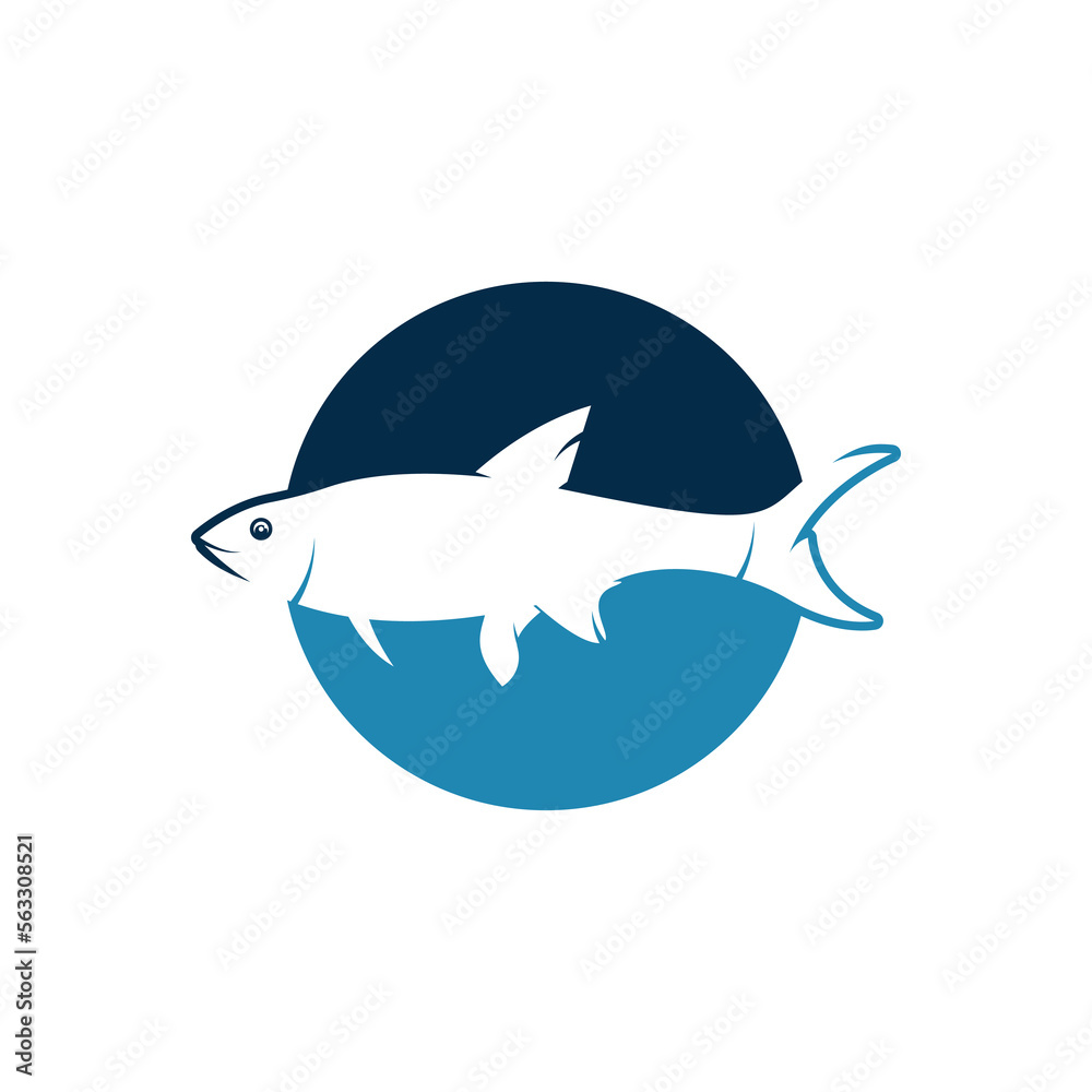Fish logo icon template creative