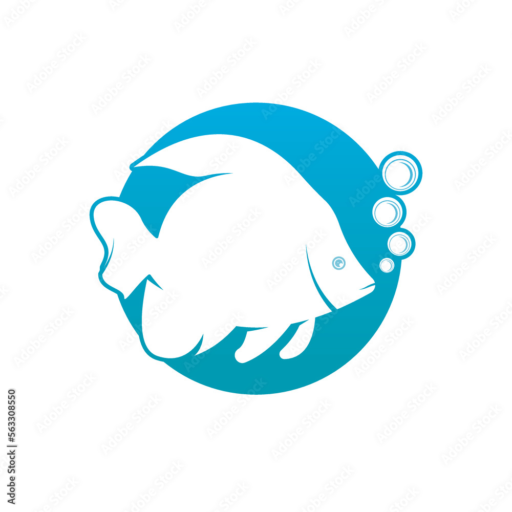 Fish logo icon template creative