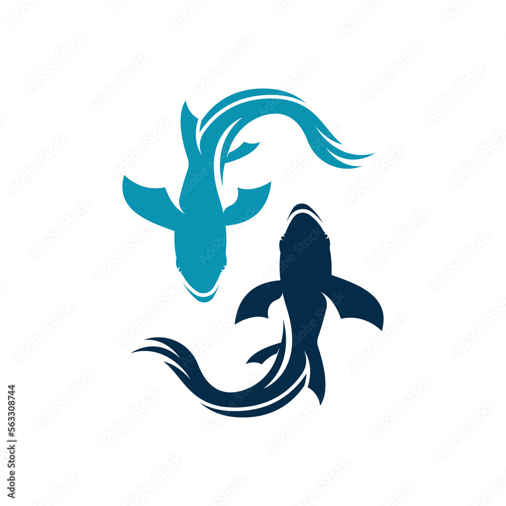 Obraz premium Fish logo icon template creative