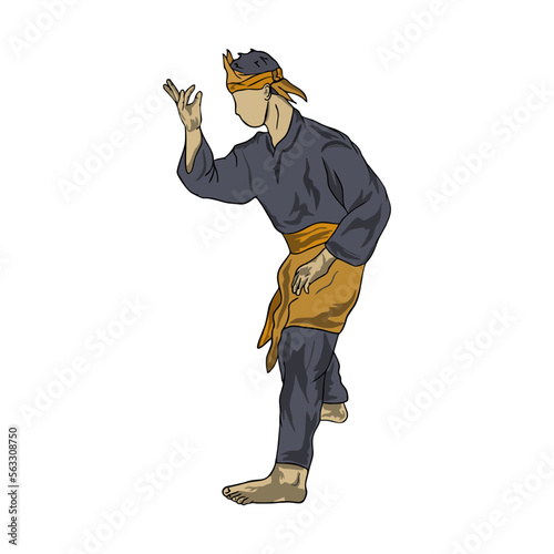 illustration of pencak silat fighter photo