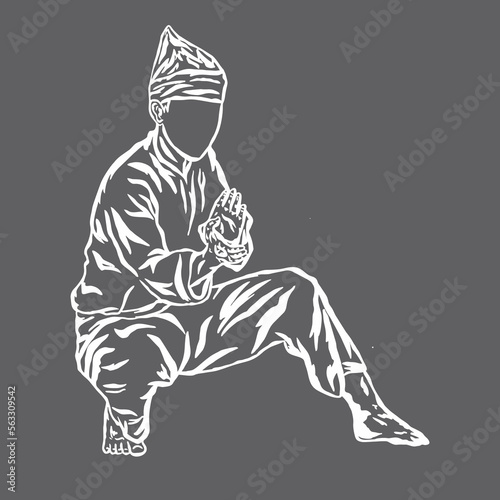 pencak silat vector illustration character 