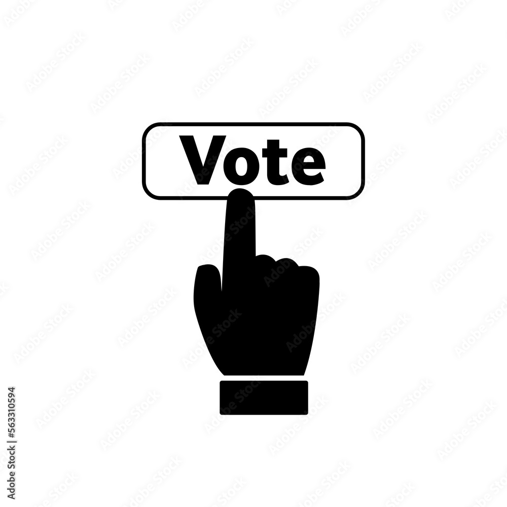 Finger click vote button icon on transparent background used for web ...