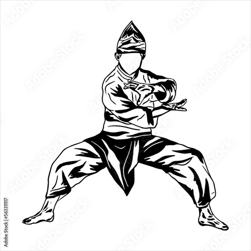 pencak silat vector illustration character 