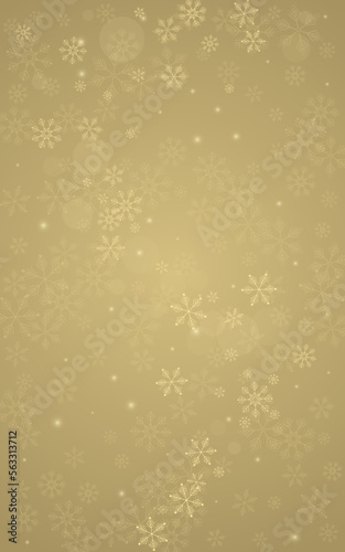 White Snow Vector Golden Background. Light