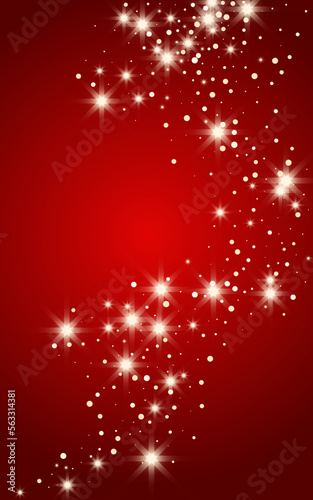 White Snowflake Vector Red Background. Christmas