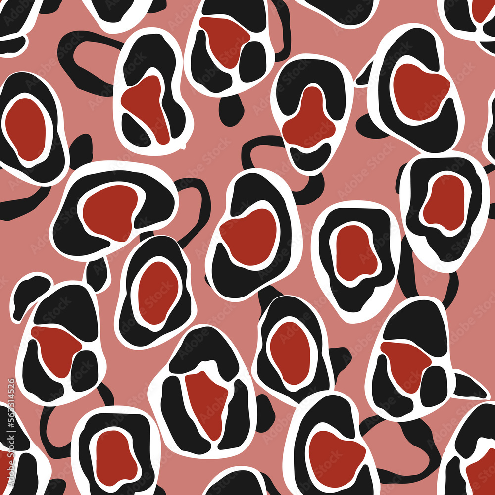 Leopard Abstract Vector Seamless Pattern. Drawn Leopard Abstract Vector Seamless Pattern. Drawn