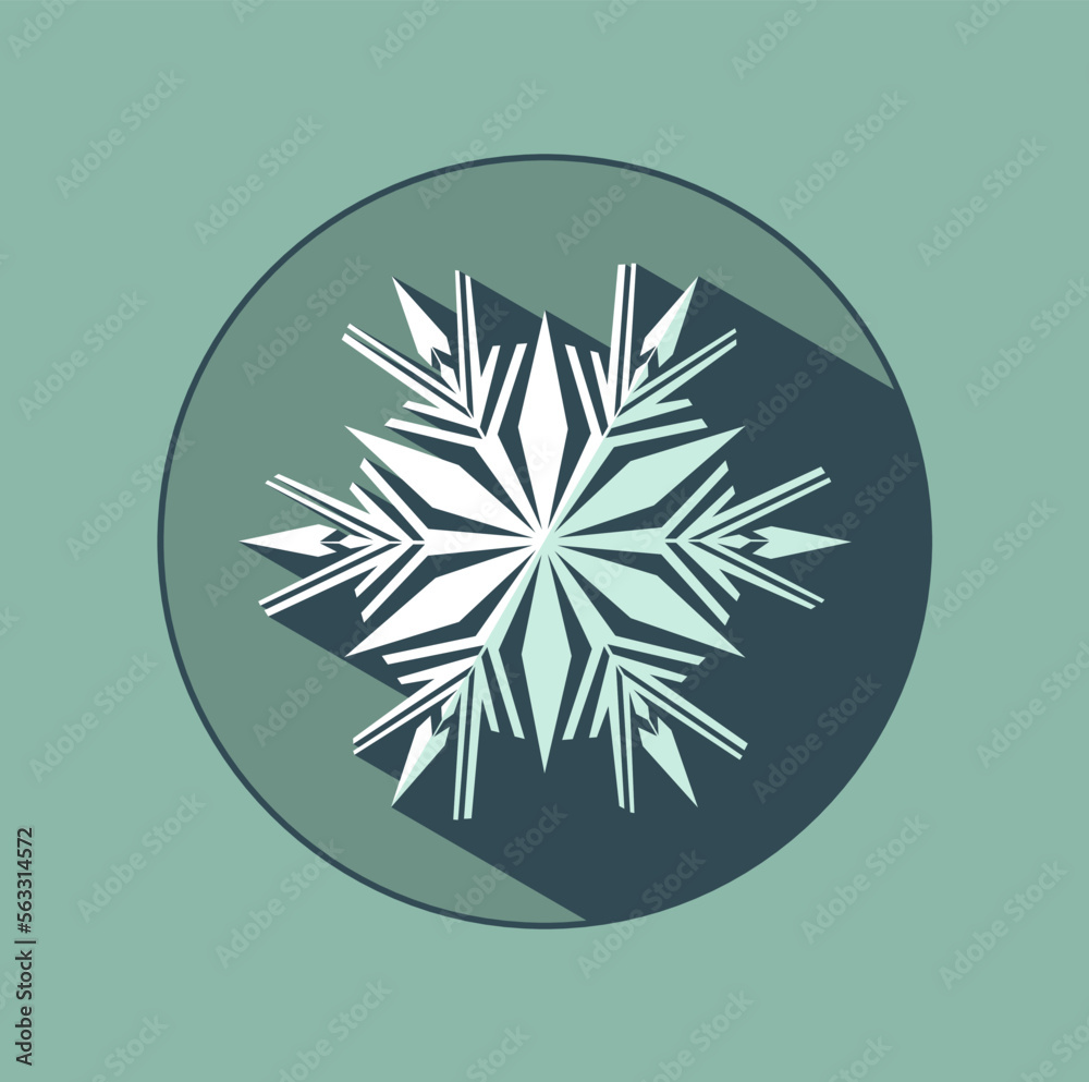 Stylish white snowflake with shadows. New Year's attributes in trendy colors of 2023. The illusion of a three-dimensional image. Stylish white snowflake with shadows. New Year's attributes in trendy colors of 2023. The illusion of a three-dimensional image.