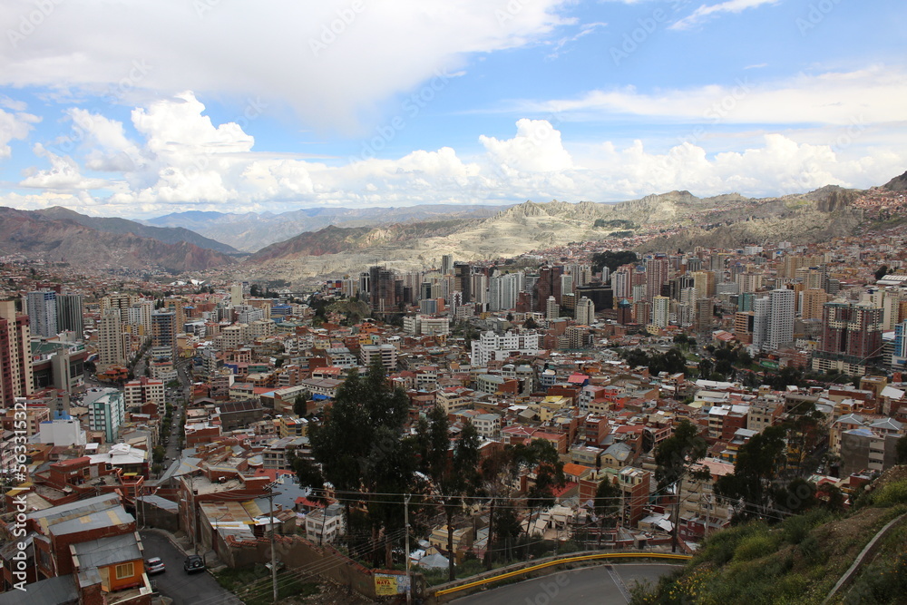 Panorama landscape of La Paz city in Bolivia