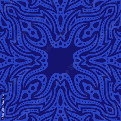 Art with dark blue vintage seamless pattern