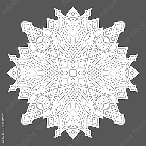 Art for coloring book with geometric pattern