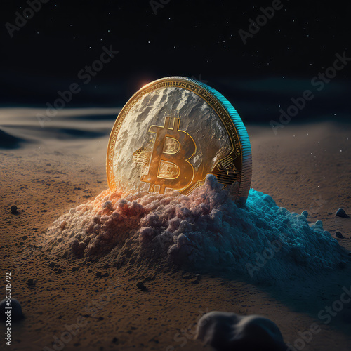 Bitcoin in a Heap of Rocks on the Moon. AI Generative