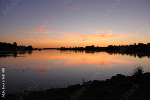Sunset on the Lake of Der Champage Grand Est France © Moebs Stéphane