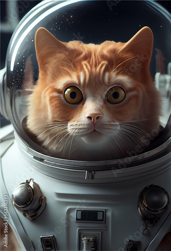 Portrait of an Astronaut Cat, AI Generative