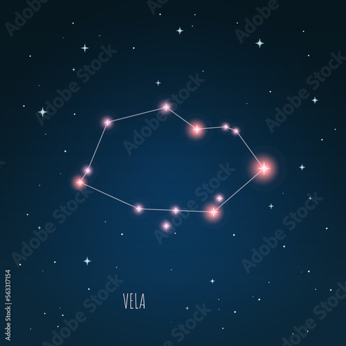 Constellation scheme in starry sky. Open space. Vector illustration Centaurus constellation through a telescope
