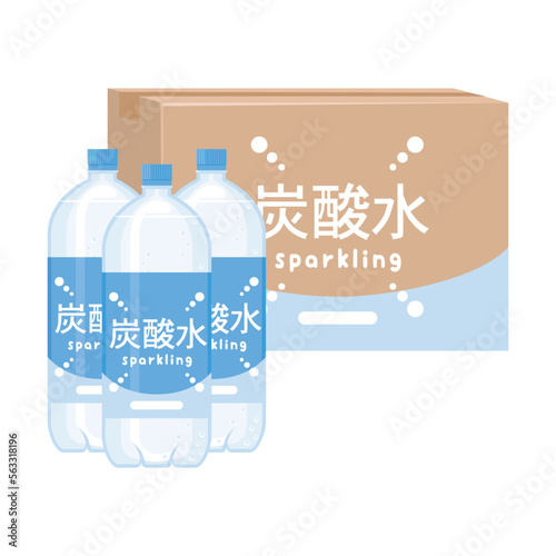 ケース売りの炭酸水のペットボトル