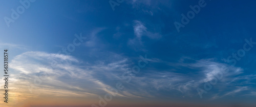 Blue sky with clouds background. Sky daylight. Natural sky composition. Element of design.